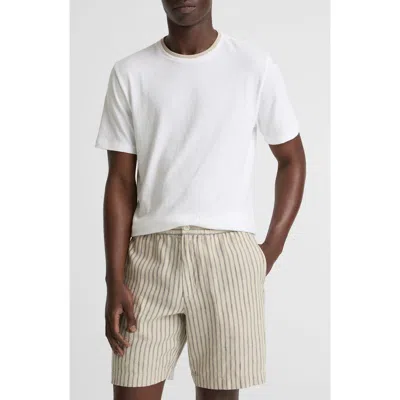 Vince Loose Knit Double Collar Crewneck T-shirt In White