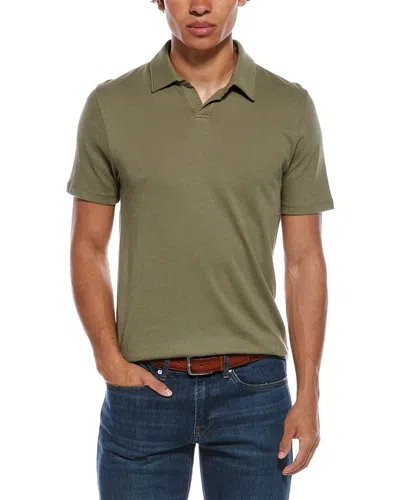 Vince Loose Knit Johnny Polo Shirt In Green