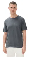 Vince Loose Knit Short Sleeve Crew Tee Liberty In Gray