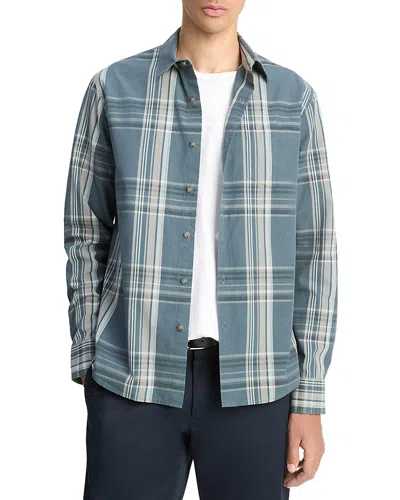 Vince Lorimer Plaid Long Sleeve Shirt In Blue
