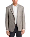 Vince Loro Piana Fabric Silk & Cashmere Windowpane Slim Fit Sport Coat In Gray