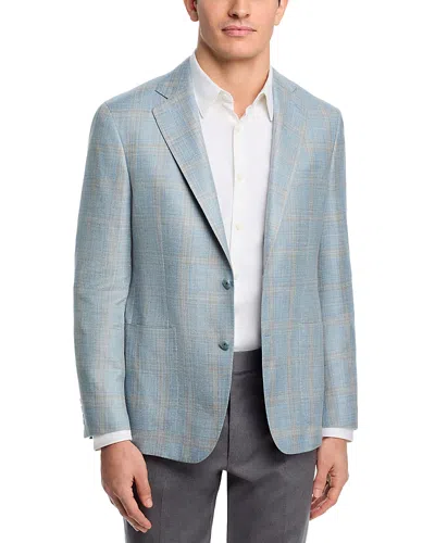 Vince Loro Piana Fabric Wool, Silk & Linen Plaid Slim Fit Sport Coat In Gray