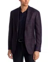 Vince Loro Piana Wool, Silk & Cashmere Tonal Plaid Classic Fit Soft Sport Coat In Burgundy