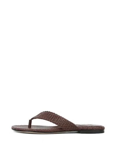 Vince Lotus Woven Sandals In Animal Print