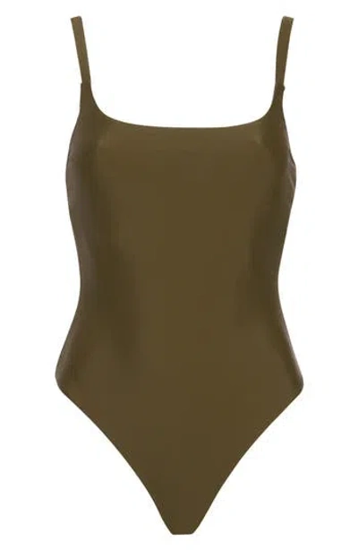 Vince Low Back Tank One-piece Swimsuit In Sea Vine