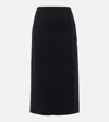Vince Low-rise Cotton-blend Midi Skirt In Black
