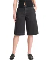 Vince Low-rise Longline Denim Shorts In Black