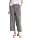 Vince Low Rise Mixed Media Utility Pant In Gray