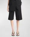 Vince Low-rise Relaxed Pintuck Shorts In Black