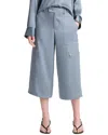 Vince Low-rise Satin Parachute Crop Pant In Lake Stone