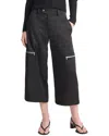 Vince Satin Parachute Crop Wide Leg Pants In Black