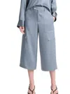 Vince Low-rise Satin Parachute Crop Pant In Lake Stone In Multi