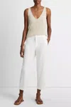 Vince Low-rise Washed Cotton Crop Pants In Off White