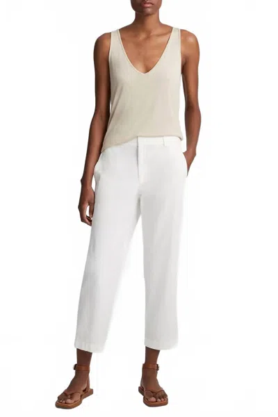 Vince Low-rise Washed Cotton Crop Pants In Off White
