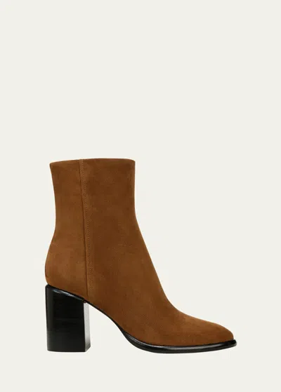 Vince Luca Suede Ankle Boots In Elm Wood Brown Su
