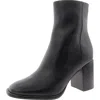 Vince Luca Womens Solid Leather Ankle Boots In Black