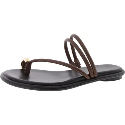 Vince Lucila Womens Leather Slip On Strappy Sandals In Brown