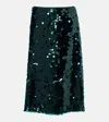 Vince Lucite Straight Sequin Skirt In Green