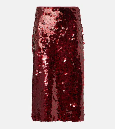 Vince Lucite Paillettes Skirt Ruby Ink