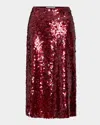 Vince Lucite Paillettes Skirt Ruby Ink In Ruby Ink