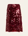 Vince Lucite Paillettes Skirt Ruby Ink In Ruby Ink
