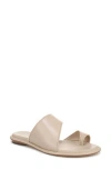 Vince Lukas Leather Toe-ring Slide Sandals In Sand