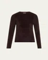 Vince Lurex Eyelash Knit Pullover Top In Brown