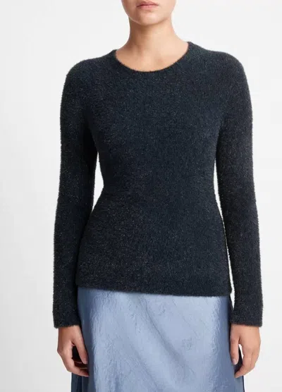 VINCE LUREX EYELASH PULLOVER SWEATER IN OBSIDIAN BLACK