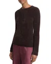 Vince Lurex Eyelash Knit Pullover Top In Cherry Night