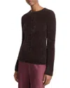 Vince Lurex Eyelash Knit Pullover Top In Burgundy