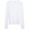 Vince Luxe Long Sleeve Crewneck Top In White