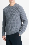 Vince Macro Waffle Stitch Sweater In Evening Mist