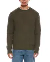 Vince Macro Waffle Wool & Cashmere-blend Crewneck Sweater In Green