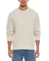 Vince Macro Waffle Wool & Cashmere-blend Crewneck Sweater In White