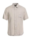 Vince . Man Shirt Beige Size Xl Linen In Neutral