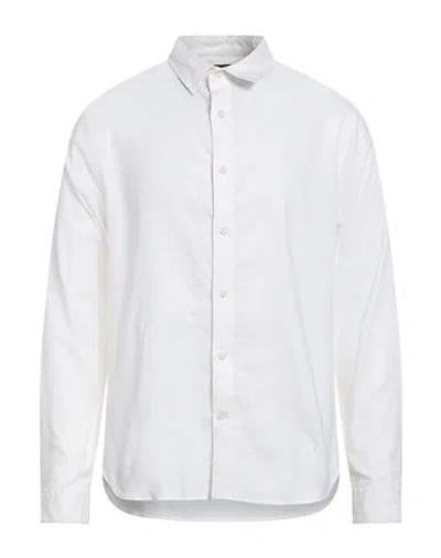Vince . Man Shirt Ivory Size S Cotton, Lyocell, Elastane In White