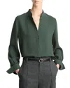 Vince Mandarin Collar Blouse In Green