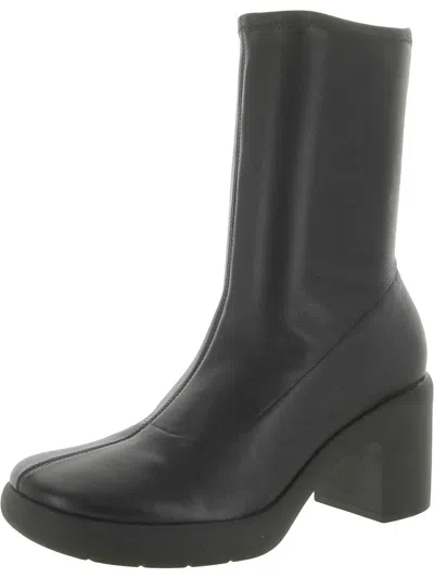 Vince Mandy Womens Leather Platforms Mid-calf Boots In Black