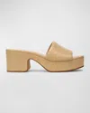 VINCE MARGO LEATHER BLOCK-HEEL SLIDE SANDALS