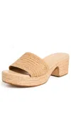 VINCE MARGO RAFFIA SANDALS TOASTED WHEAT