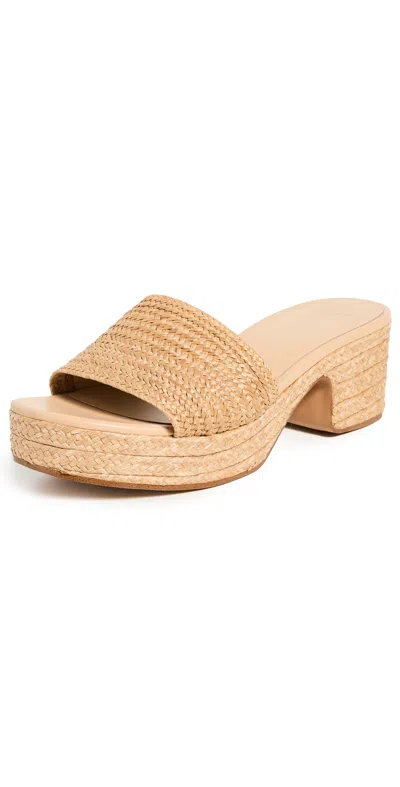 Vince Women's Margo Raffia Espadrille Block Heel Platform Sandals In Toasted Wheat