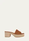 Vince Margo Platform Sandal In Sequoia Brown Sue