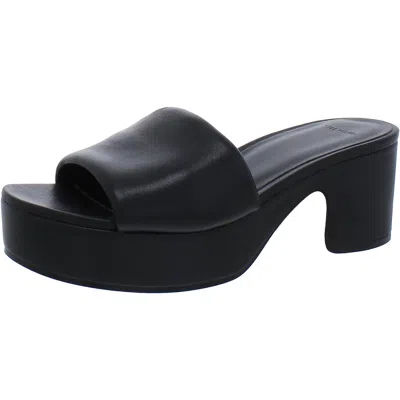 Vince Margo Womens Faux Leather Slip On Heels In Black