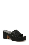 Vince Margo Crochet Leather Platform Sandals In Black