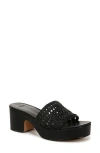 Vince Margo Crochet Leather Platform Sandals In Black
