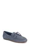 Vince Marin Leather Boat Shoe In Huntington Blue