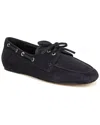 Vince Marin Leather Boat Shoe In Blue