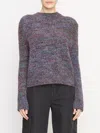 Vince Multicolor Marled Wool Crewneck Sweater In Multi