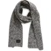 Vince Marl Shaker Stitch Wool & Cashmere Scarf In Black/cream