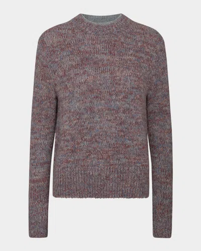 Vince Marled Crewneck Sweater In Purple